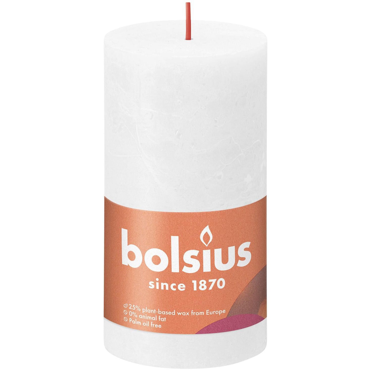 Bloklys Ø68x130 mm Brændetid 60 timer Rustik Hvid,4 stk/krt