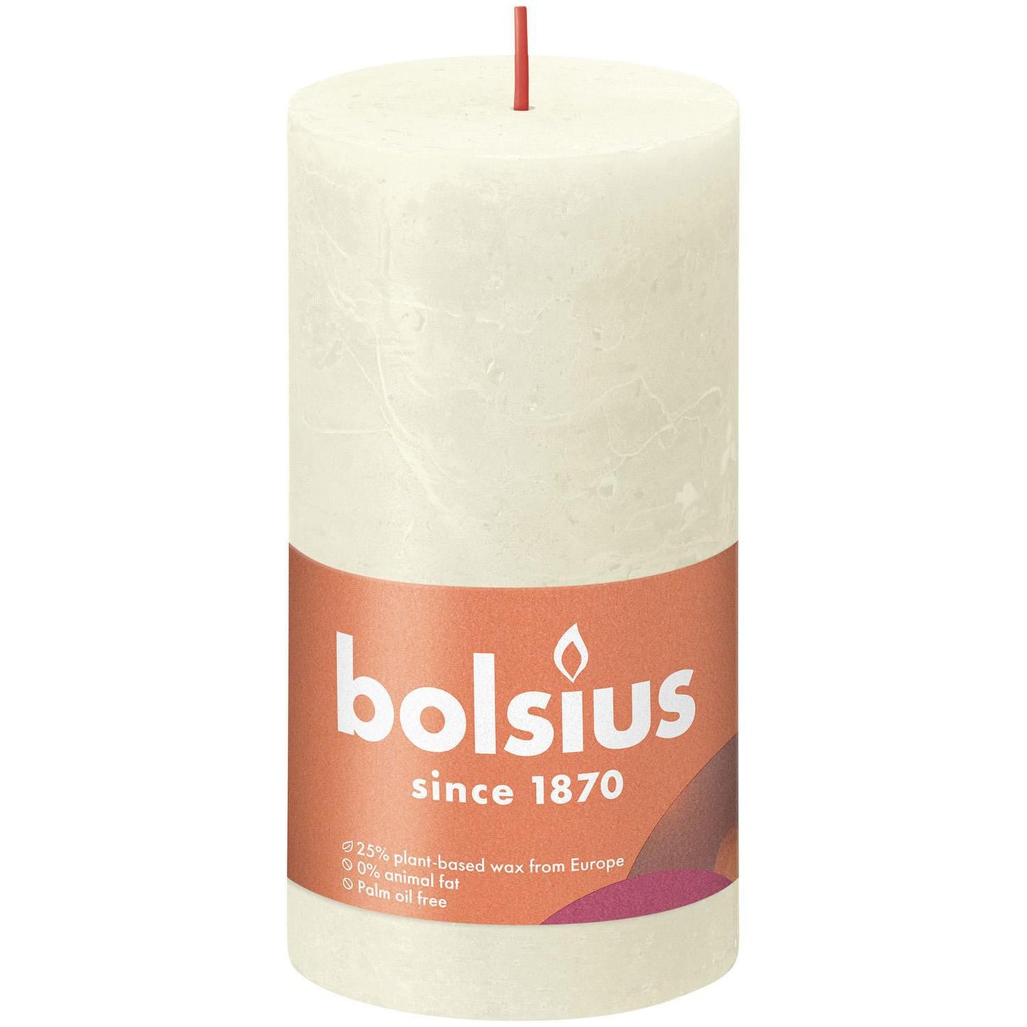 Bloklys Ø68x130 mm Brændetid 60 timer Rustik Elfenben,4 stk/krt