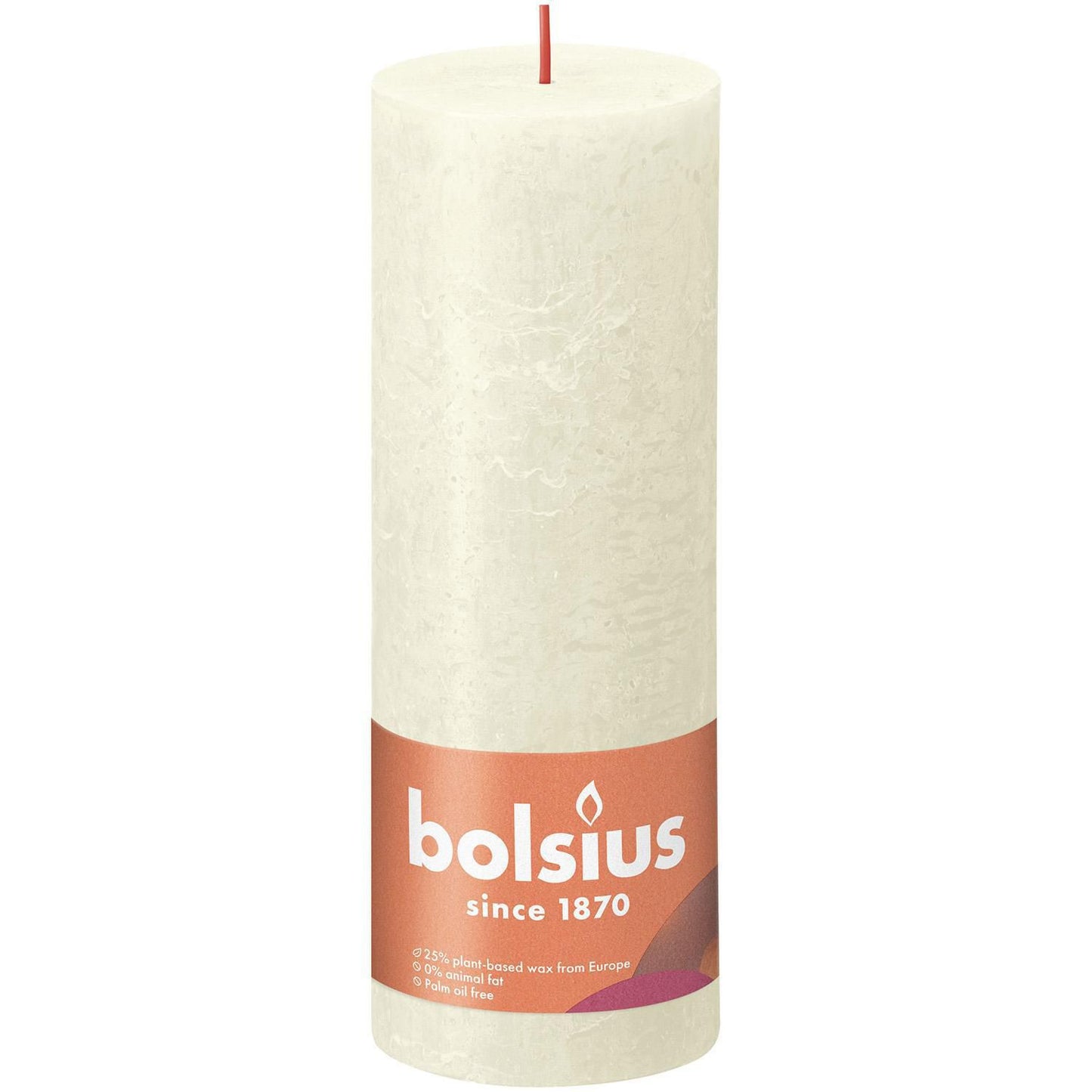 Bloklys Ø68x190 mm Brændetid 85 timer Rustik Elfenben,4 stk/krt