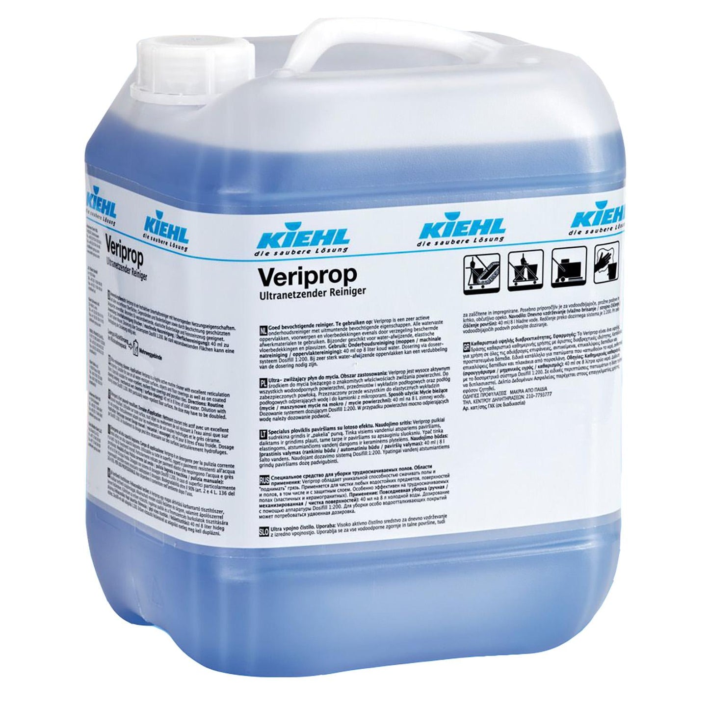 Gulvrengøring Veriprop 10ltr med Farve/Parfume Højbefugtende Manuel/Maskine,10 ltr/dnk