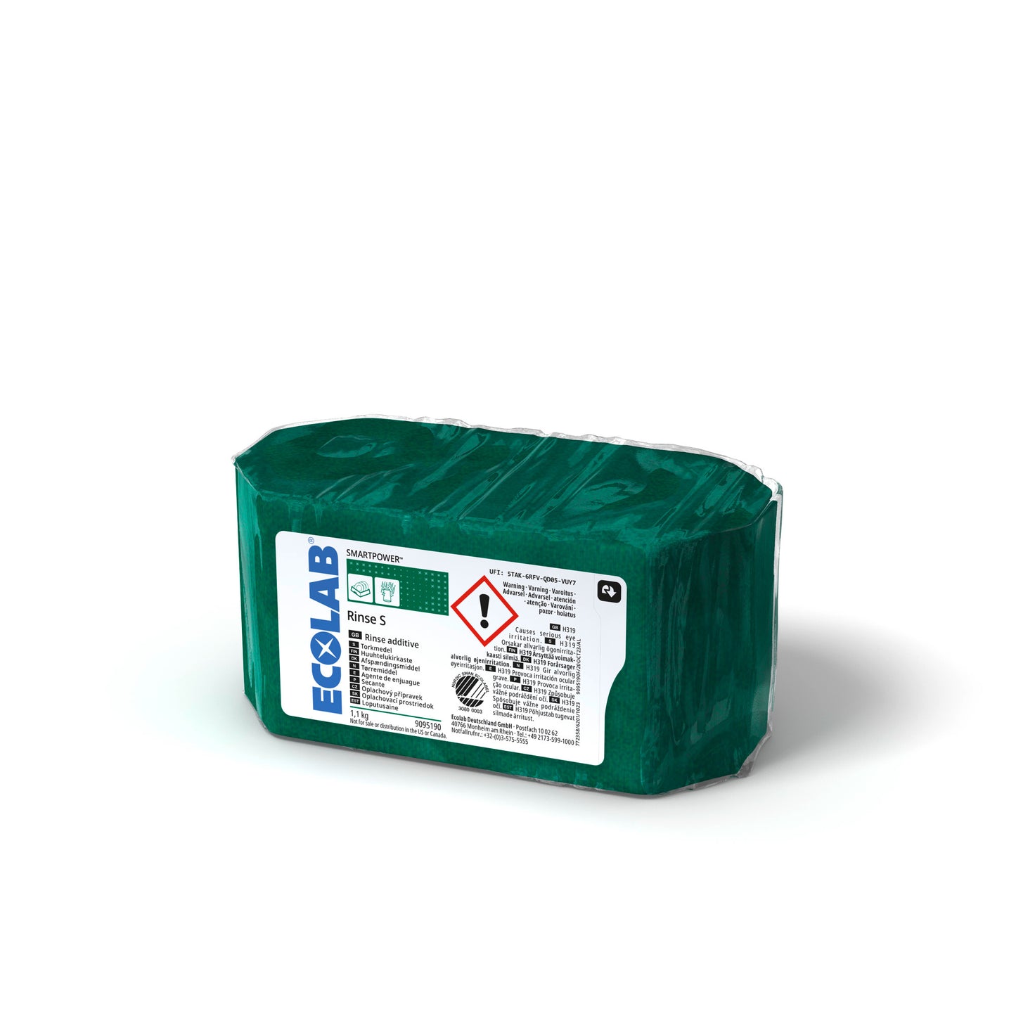 Maskinopvask Afspænding Fast SMARTPOWER Rinse S 1.1kg Svanemærket Blødt/middel,2 stk x 1,1kg/krt