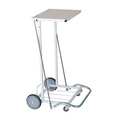 Affaldsstativ 110 ltr med Pedal/Låg Hvid,stk