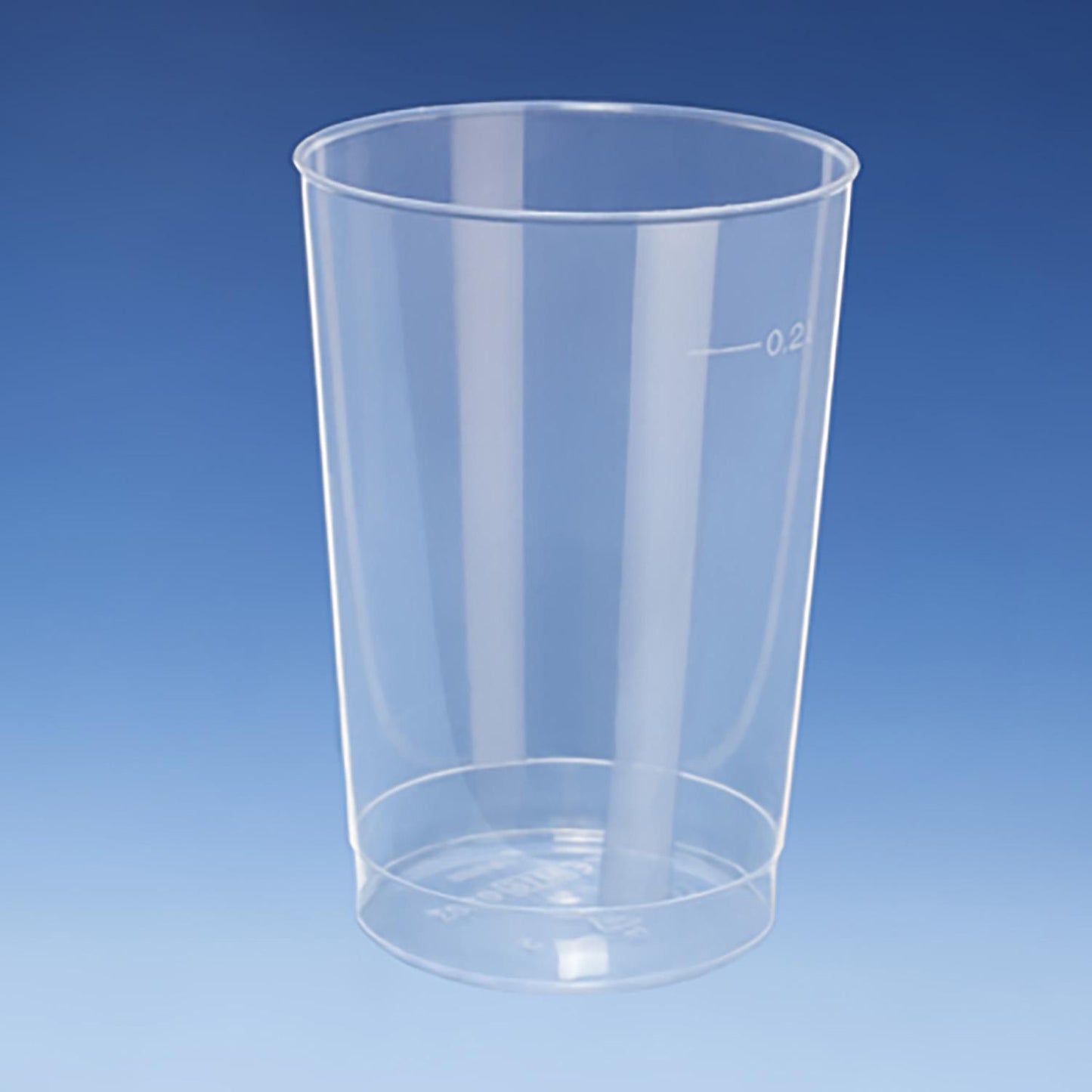 Plastbæger 20 cl Ø67 mm H98 mm flergangs PP semi transparent,20 ps x 40 stk/krt