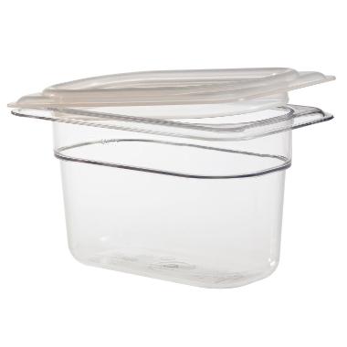 Låg til Kantine med pakning 1/9GN Polypropylen Klar,6 stk/krt