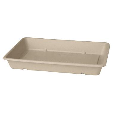 Skål rektangulær 850 ml 230x155x36 mm Bagasse natur FF,12 pk x 40 stk/krt