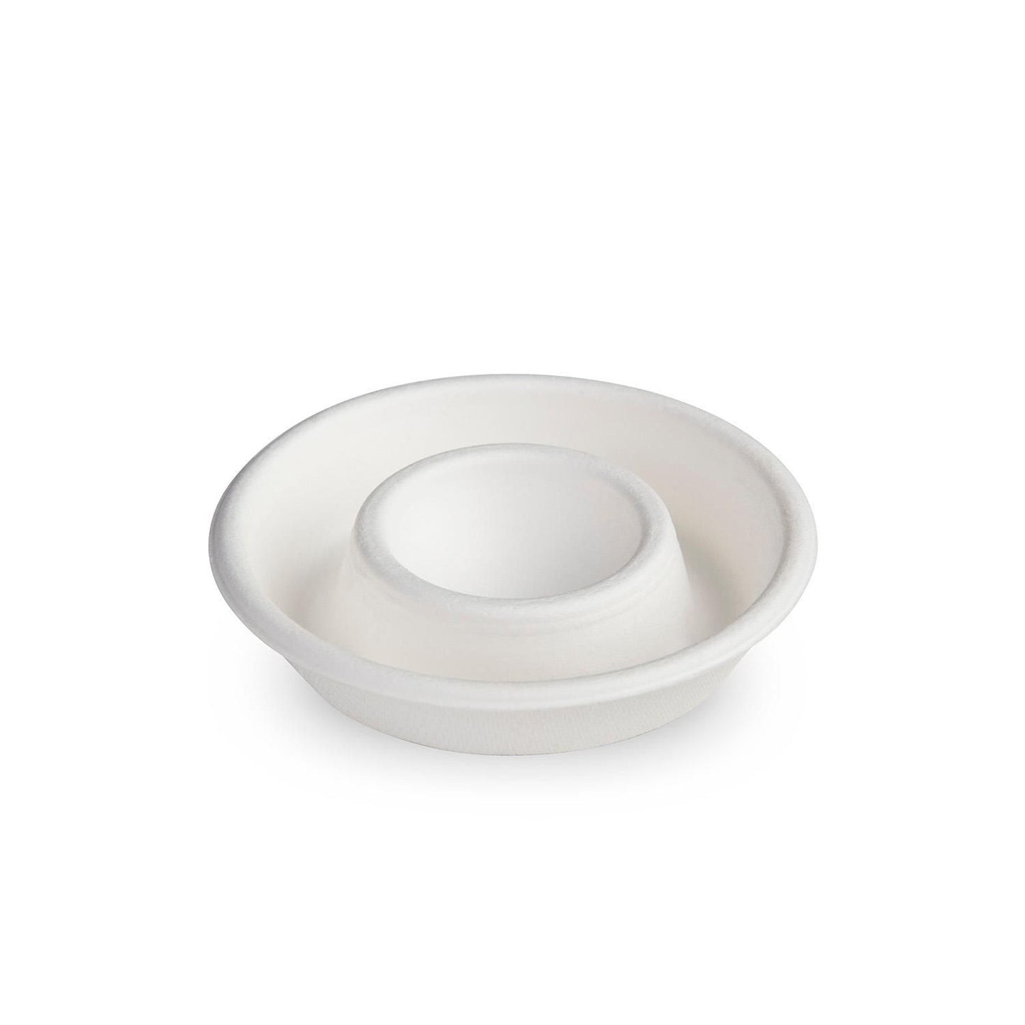 Æggebæger med opsamlingskant Bagasse Hvid,20 pk x 50 stk/krt