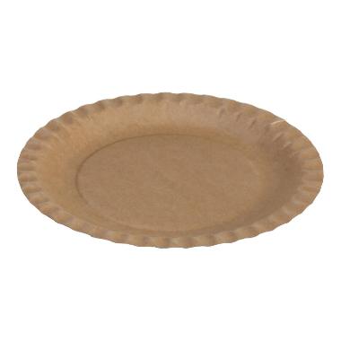 Paptallerken flad rund 180mm FSC Kraft Brun,10 pk x 100 stk/krt