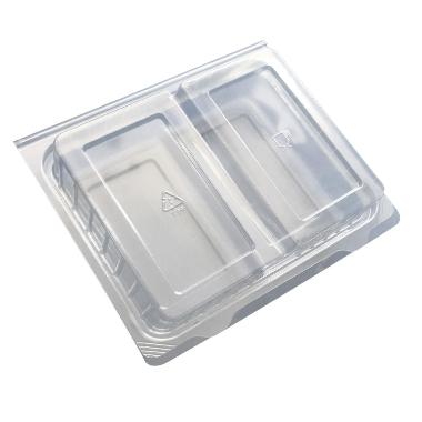 Smørrebrødsbakke 2-rum L160xB140xH50mm RPET Klar,44 stk/pk