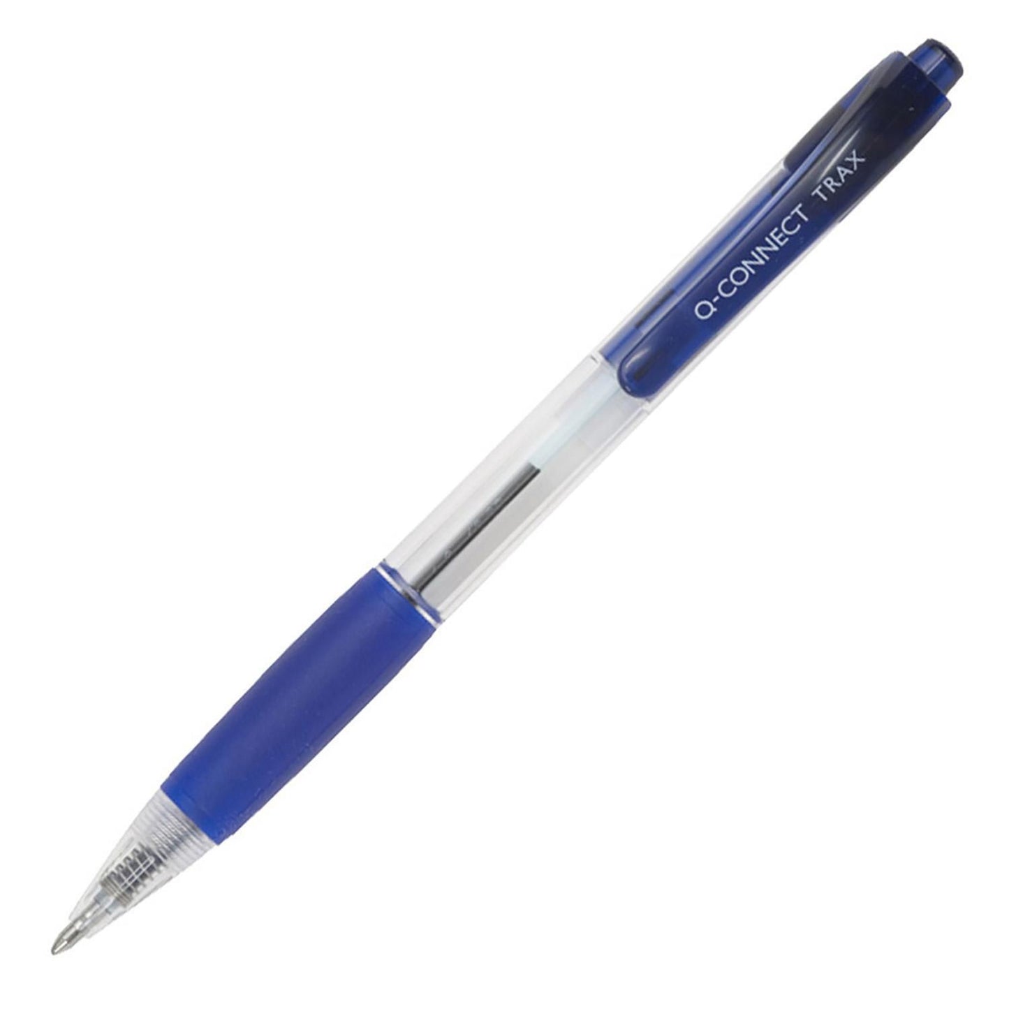 Kuglepen Q-connect blå m/gummigreb 0.7mm,12 stk/pk