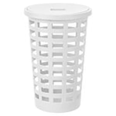Vasketøjskurv rund Ø46,2xH63,2cm 54ltr PP med låg hvid,stk