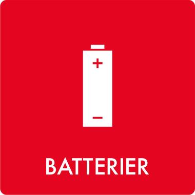 Piktogram BATTERIER 12x12 cm,stk