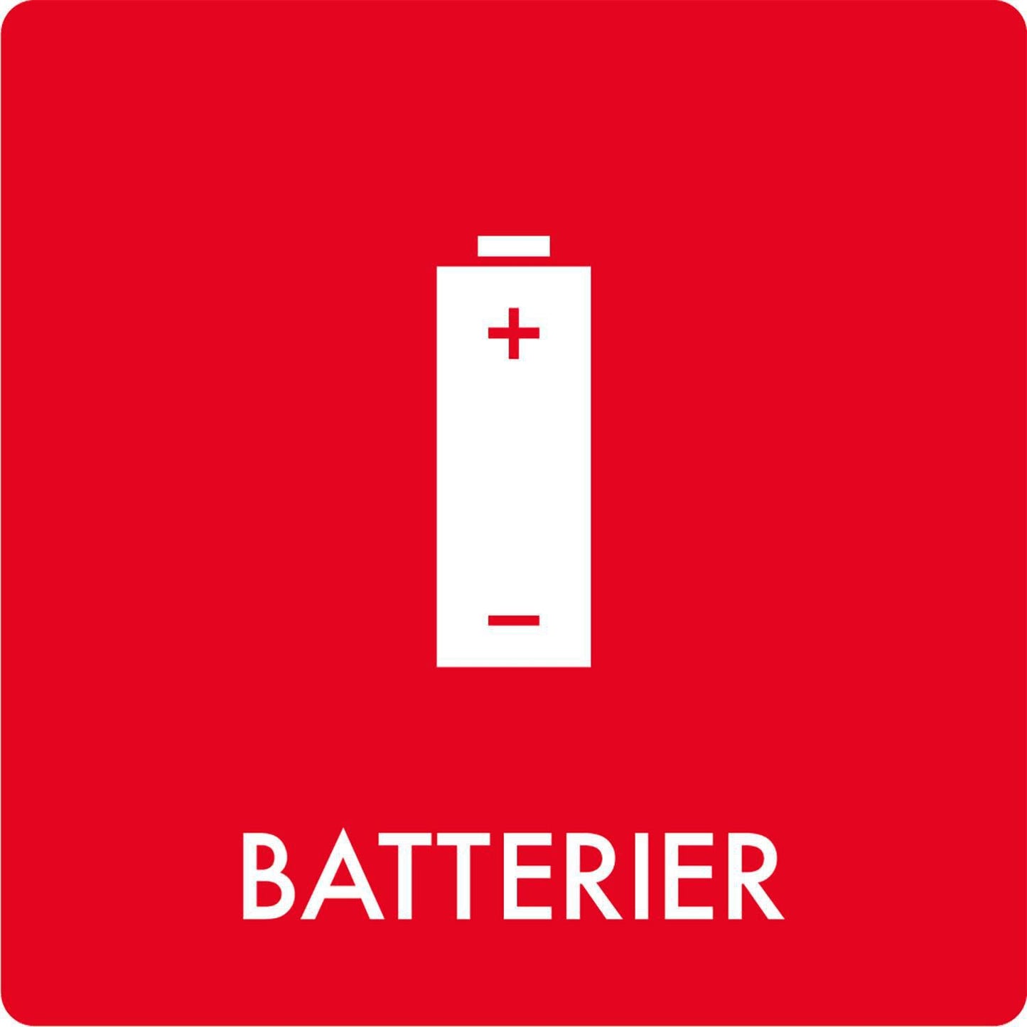 Piktogram BATTERIER 12x12 cm,stk
