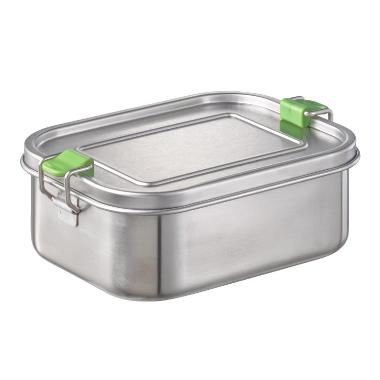 Madkasse med rumindeler og silikoneforsegling 0,8L 13.5x18.5x6.5cm rustfri stål,stk