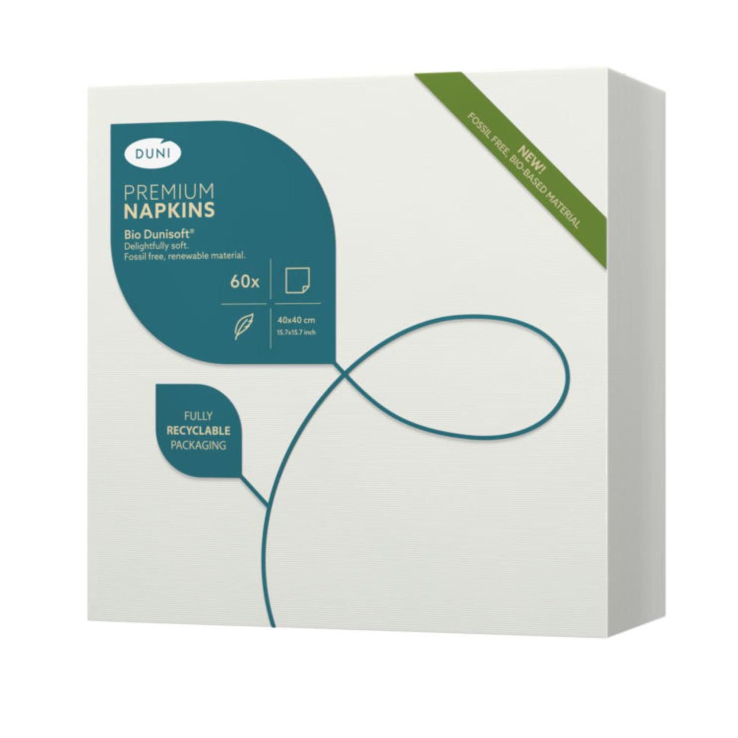 Serviet Bio Dunisoft 40x40 cm Airlaid Hvid,60 stk/pk