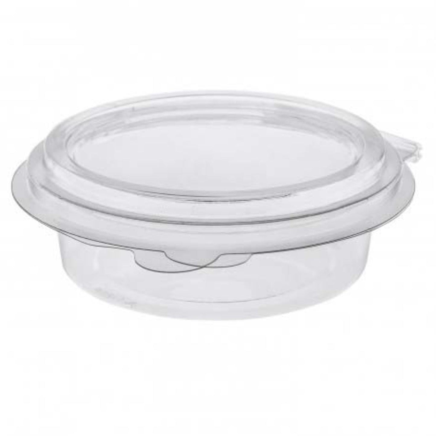 Bæger/indsats Deli Pot Topper rund 165 ml Ø101xH35mm RPET hængslet låg Klar,396 stk/krt