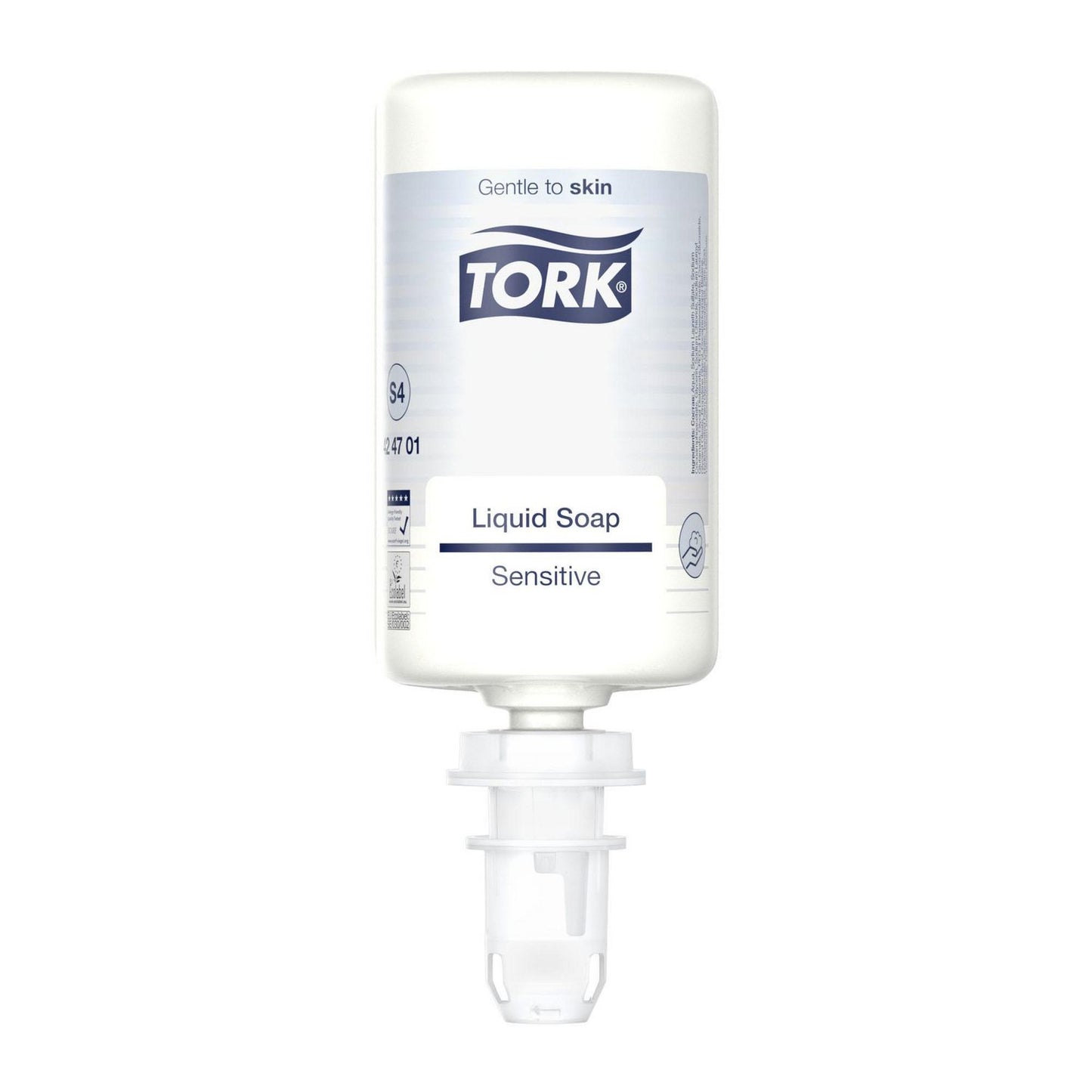 Håndsæbe Flydende Tork Sensitiv 1000ml Ecolabel/ECARF uden Parfume til S4 disp,6 stk x 1 ltr/krt