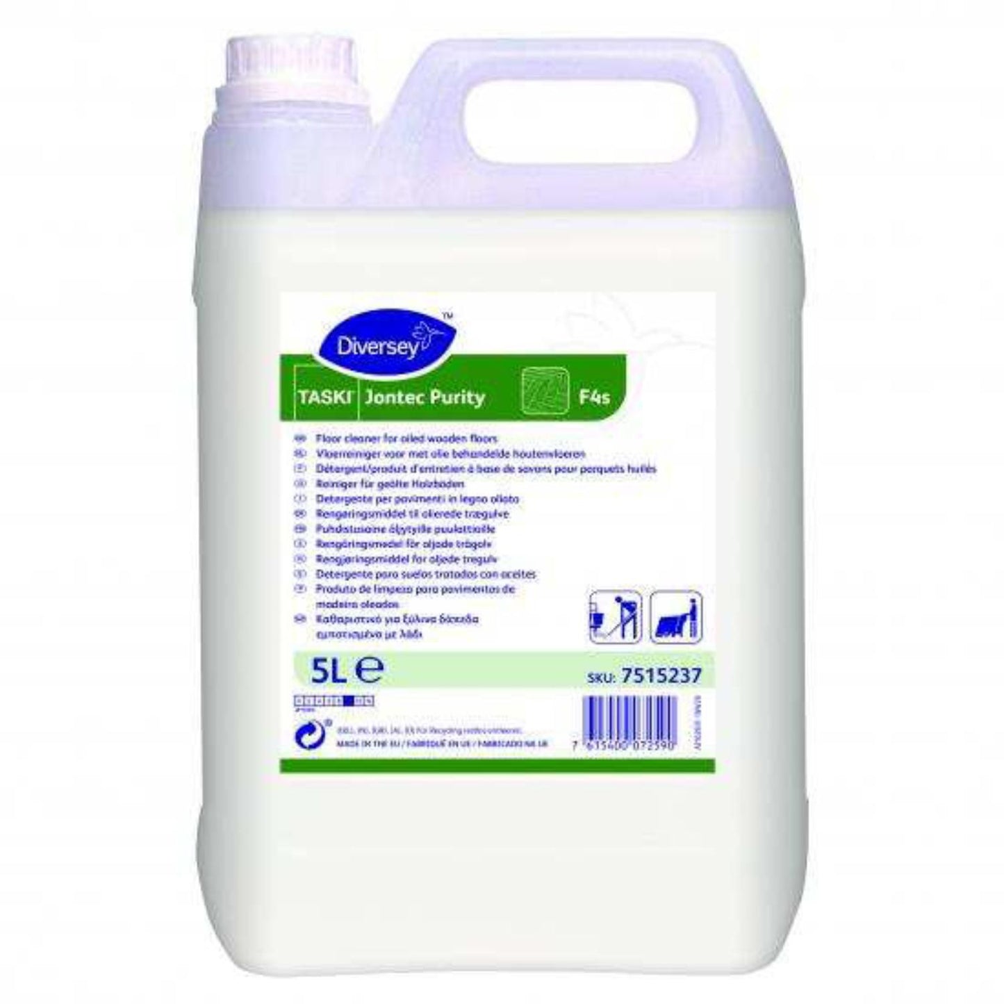 Gulvrengøring Taski Jontec Purity F4s 5ltr Manuel/Maskine til oliebehandlet træ,3fl x 5ltr/krt