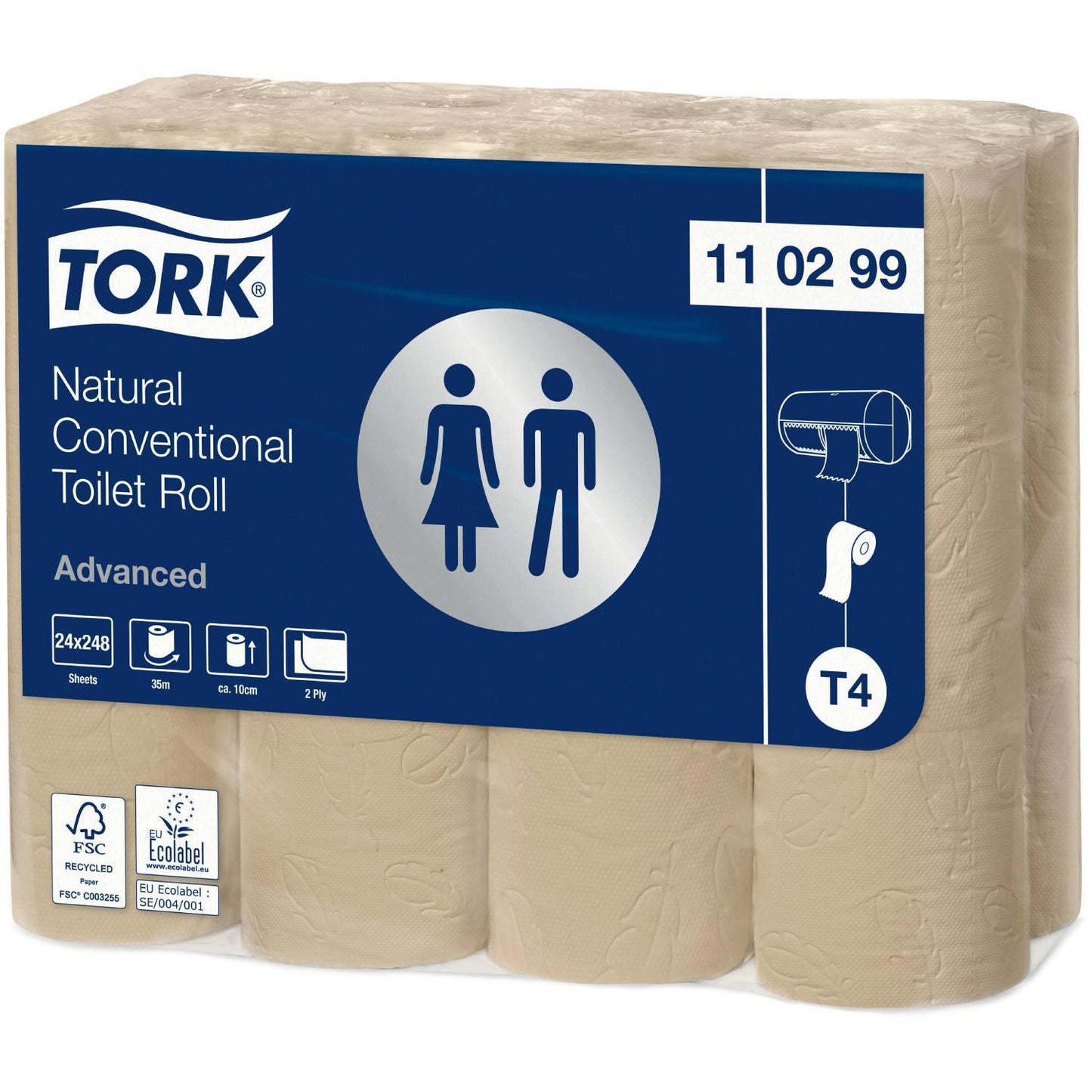 Toiletpapir Tork Advanced T4 2-lag 34,7m Natur,24 rl/krt