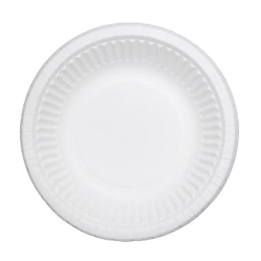 Paptallerken Catersource Ø19 cm dyb 400 ml FSC clay-coated Hvid,50 stk/pk