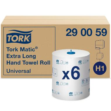 Håndklæderulle Tork Matic Extra long H1 Universal Soft 1-lag 280 m,6 rl/krt