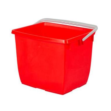 Spand 13 ltr Firkantet Rød,stk