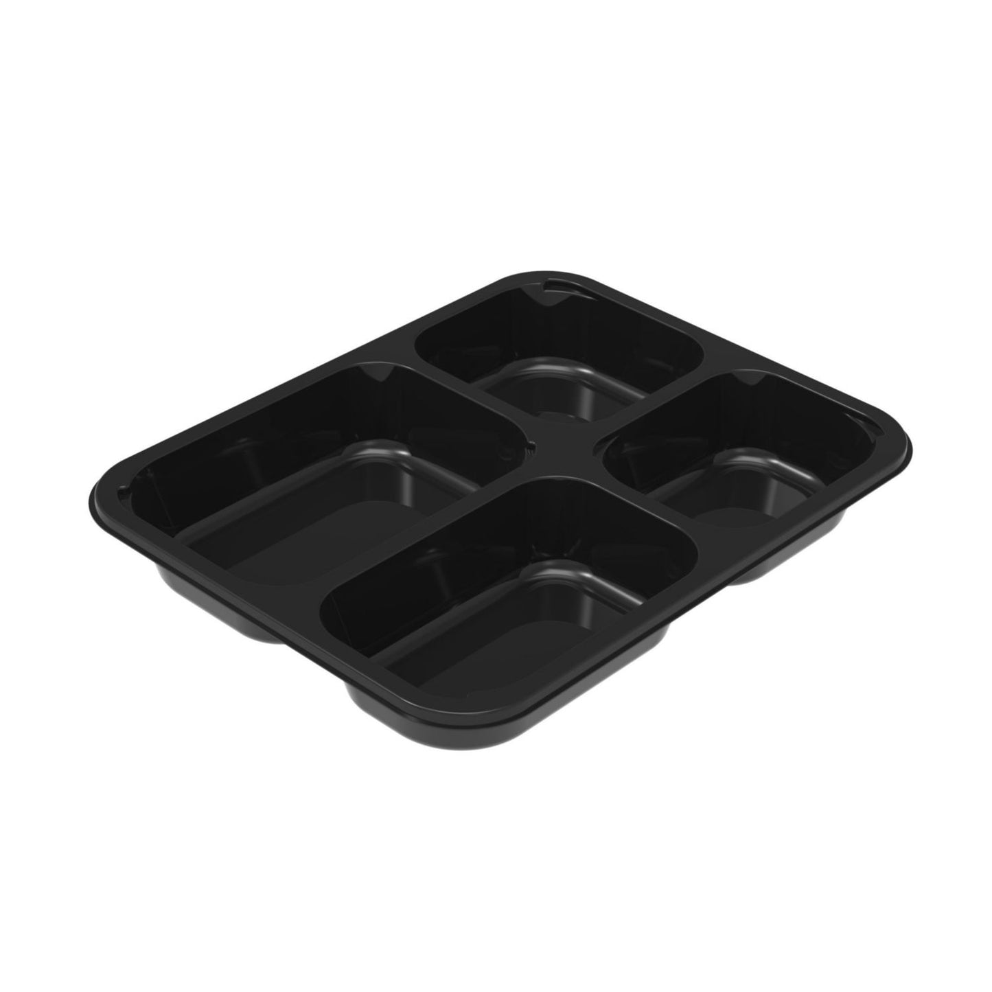 Bakke 4-rum C2227-4B rektangulær L227xB178xH30mm 700my CPET sort,344 stk/krt