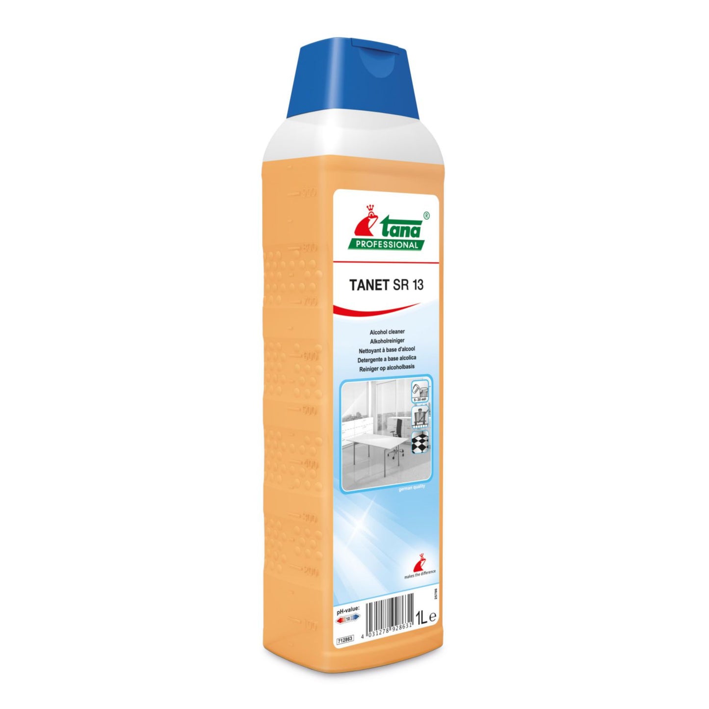 Universalrengøring TANET SR 13 med ethanol/parfume orange Ecolabel 1 ltr,10 fl x 1ltr/krt