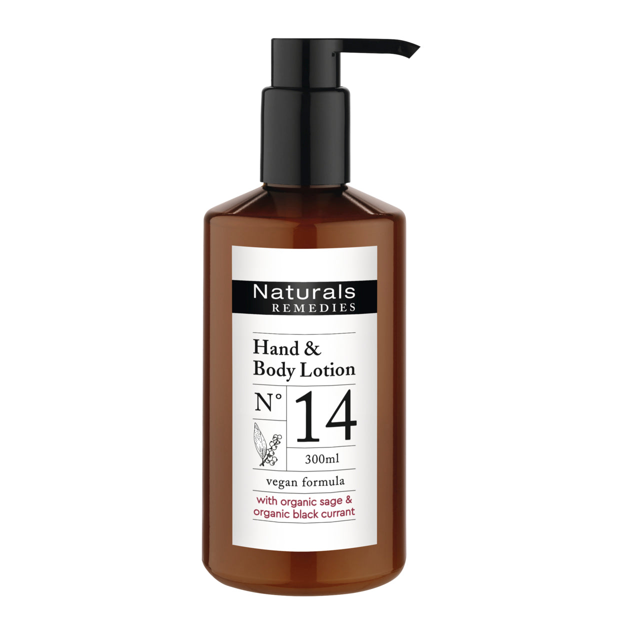 Hudcreme Natural Remedies Nr. 14 Hand & Bodylotion 300ml Cannes pumpe vegansk,12 stk x 300 ml/krt