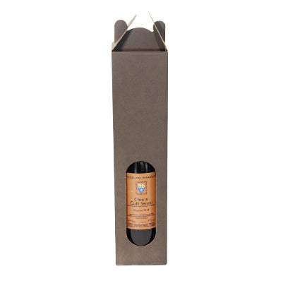 Vinkarton L8.5xB8.5xH36cm Pap med vindue sort til 1 flaske,20 stk/bnt