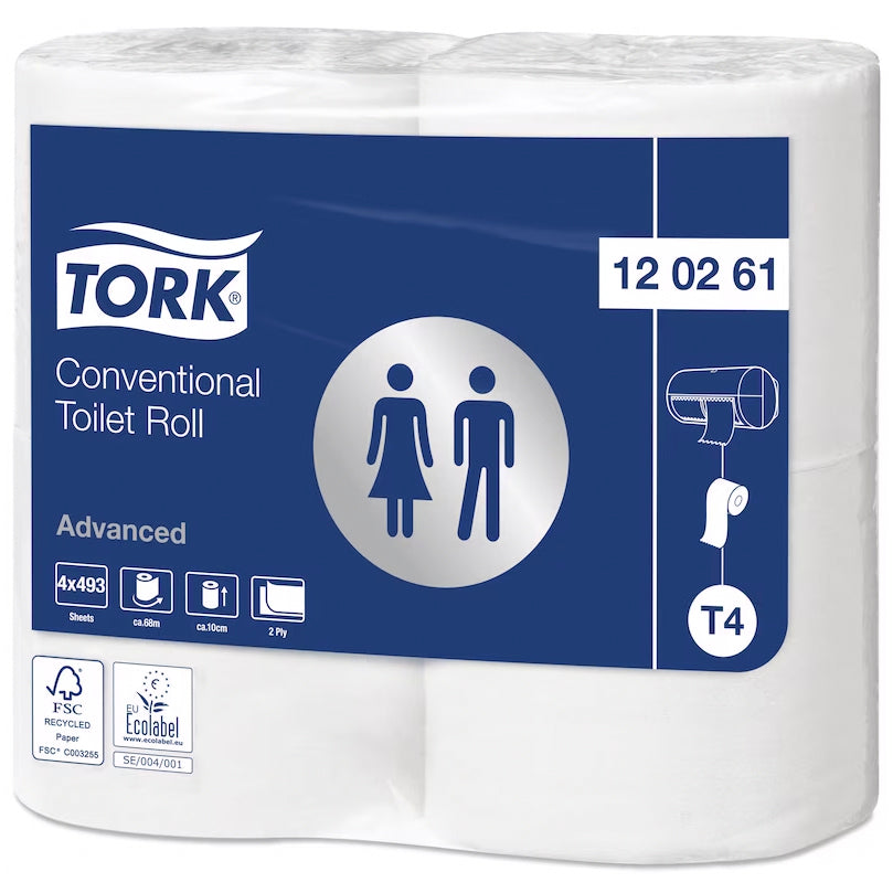 Toiletpapir Tork Advanced T4 2-lag 61,1m,6 pk x 4 rl/krt