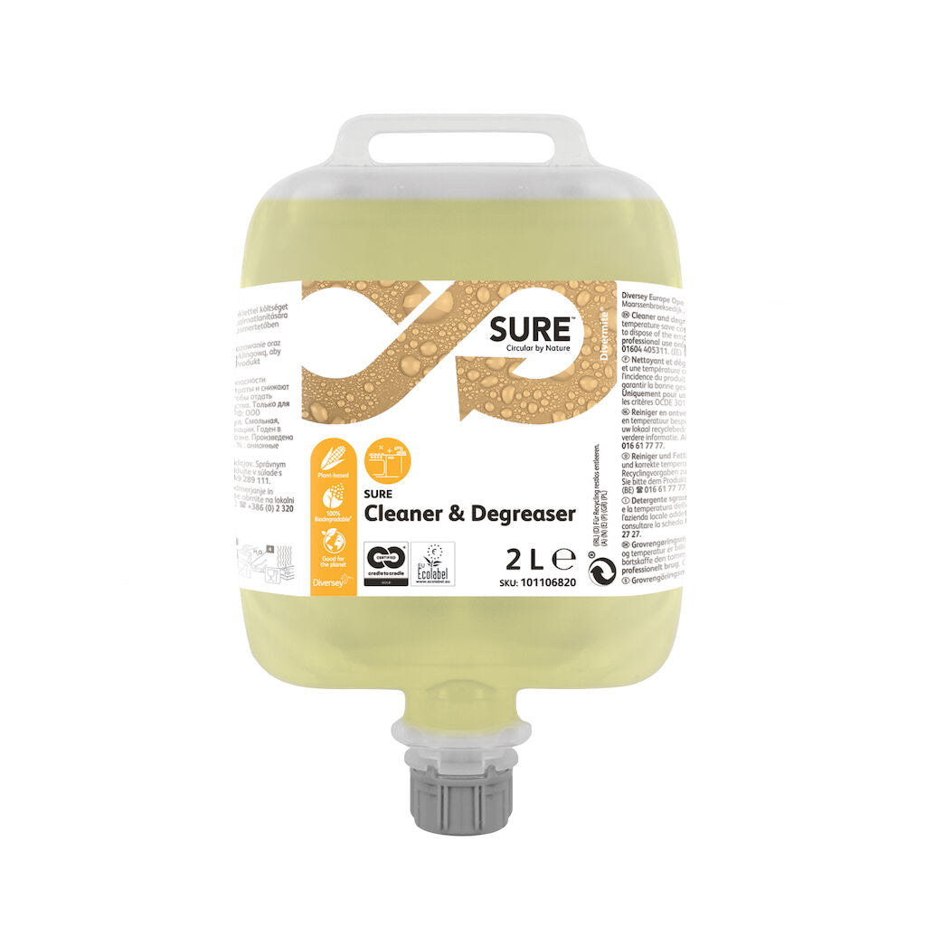 Grundrengøring Gulv/Ovfl Cleaner & Degreaser DVM 2ltr Ecolabel u Parfume Anlæg,3 stk x 2 ltr/krt