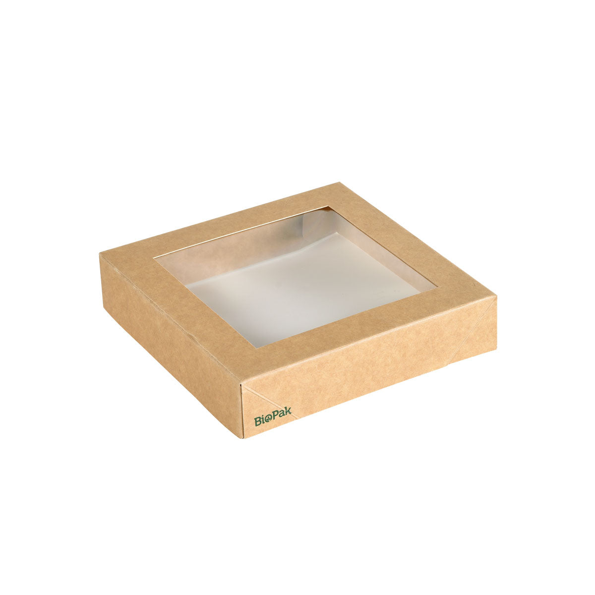 Låg Viking Biopark 1200ml L14xB14xH2.9cm Pap/PLA med vindue Brun,1 pk x 300 stk/krt