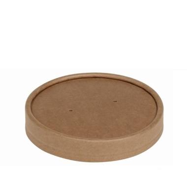 Paplåg brun kraft m/PLA coating til stort suppebæger,20 pk x 25 stk/krt