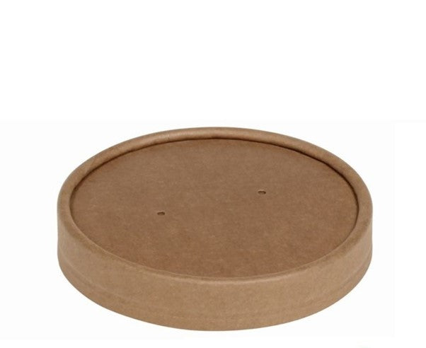Paplåg Ø98mm PAP/PLA Brun Til stort Bæger Soup-To-Go,20 pk x 25 stk/krt