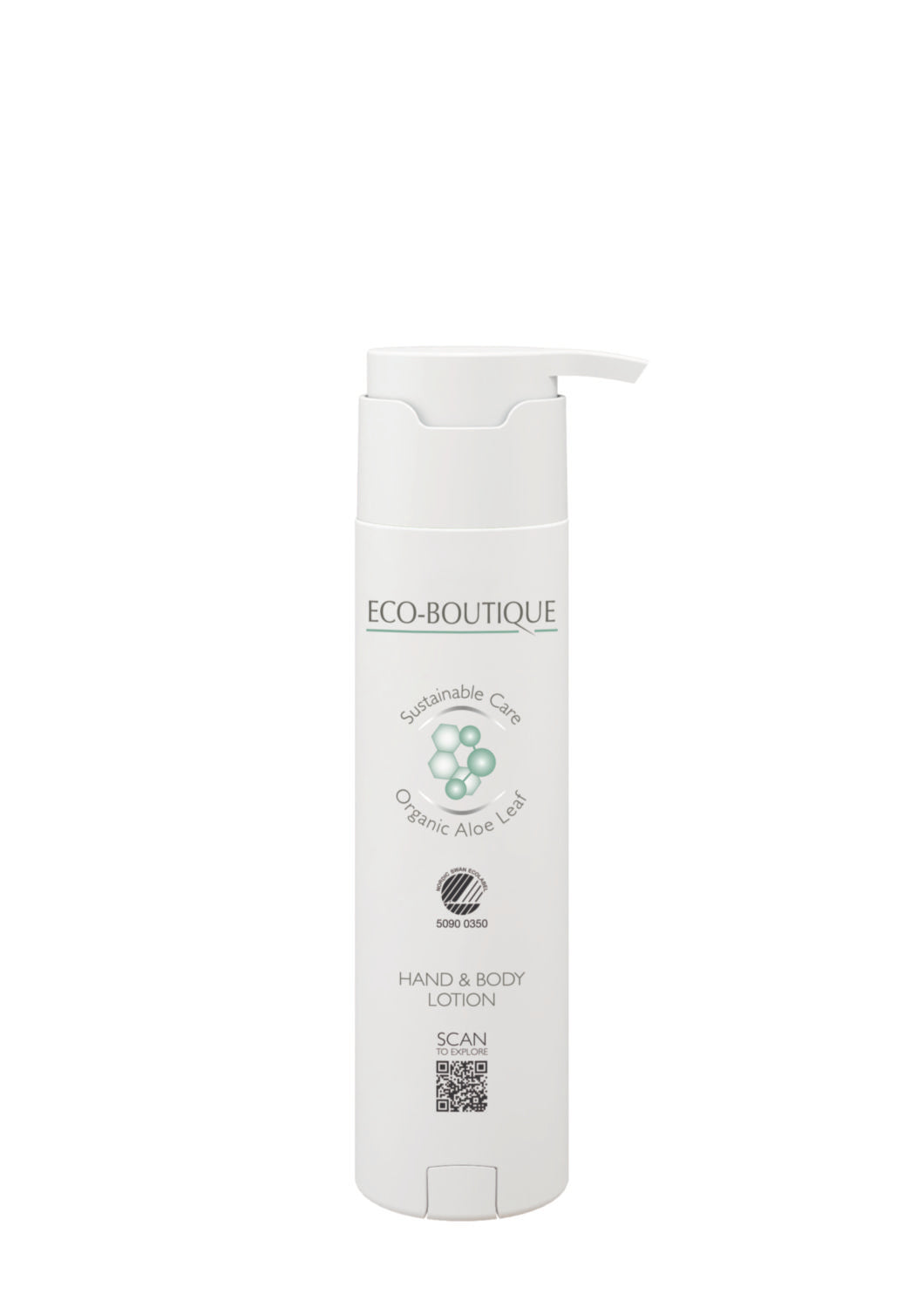 Hudcreme Eco-Boutique Hand & Body Lotion 300ml Svanemærket m Parfume Shape pumpe,30 stk x 300 ml/krt