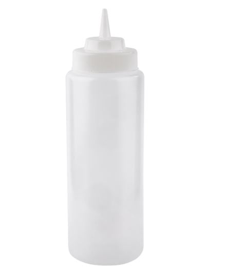Plastflaske 950ml B8,5xH26,5cm med Tud/Skruelåg klar,1 stk