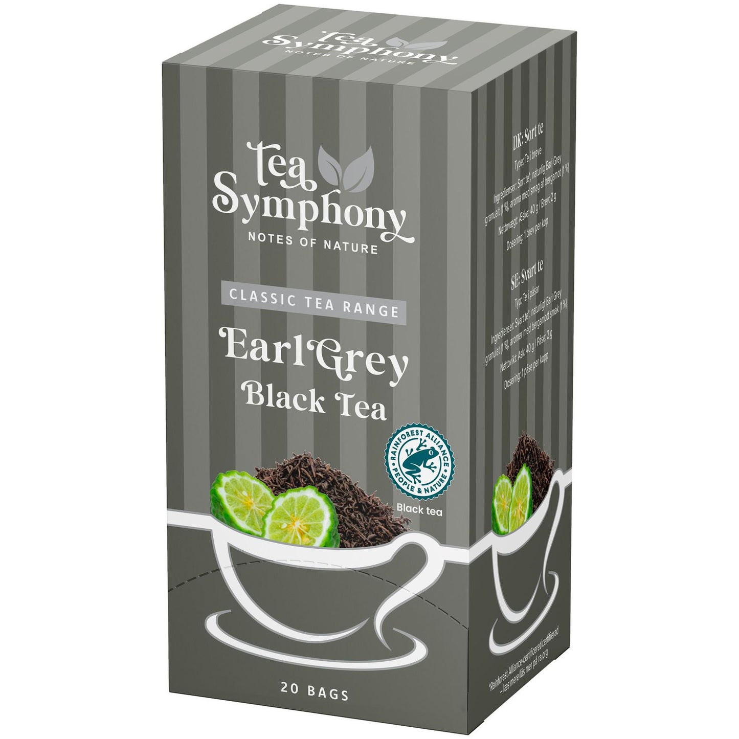 Te Sort Tea Symphony Earl Grey Black Tea 20 breve Rainforest Alliance,6 pk x 20 stk/krt