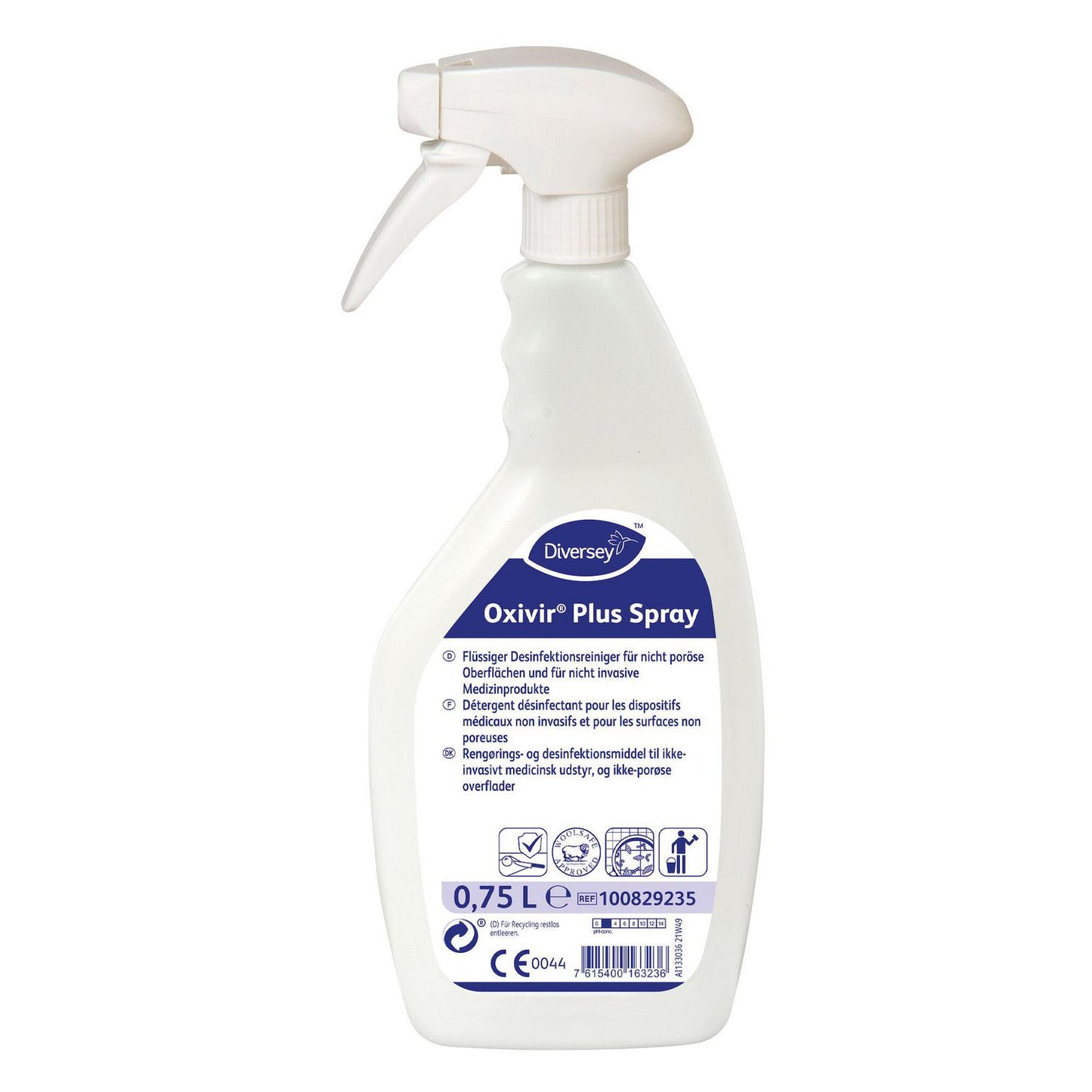 Desinfektion Oxivir Plus Spray 750ml fødevaregodkendt til overflader og udstyr,750 ml/fl