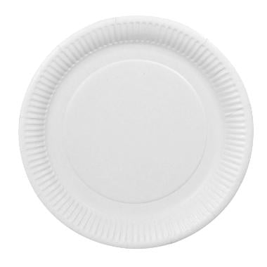 Paptallerken Ø23xH1cm FSC Hvid,100 stk/pk