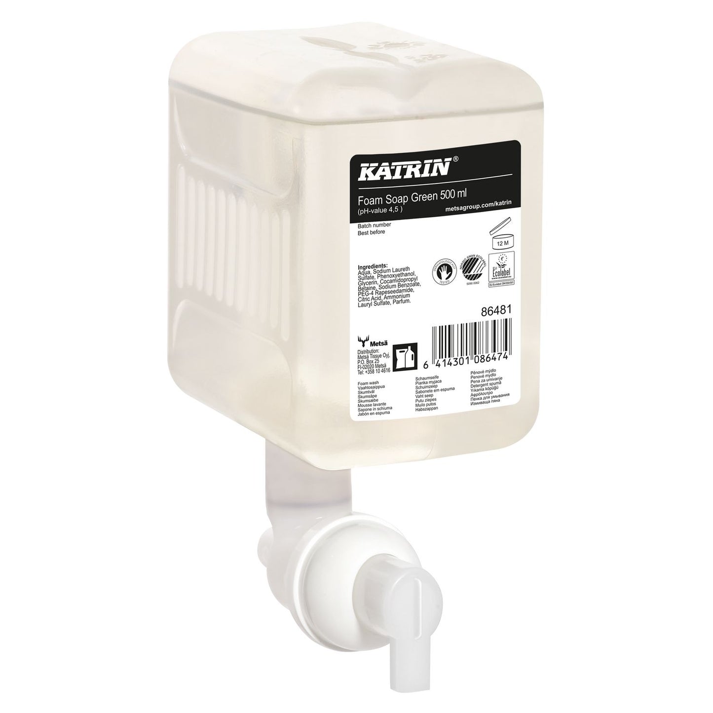 Sæbe Katrin Skum Fresh 500ml Klar,12 stk x 500 ml/krt