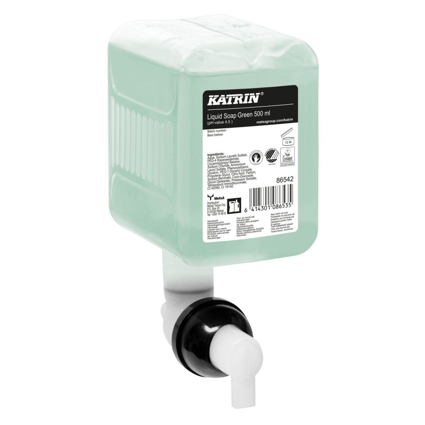 Sæbe Katrin Flydende Fresh 500ml Grøn,12 fl x 500 ml/krt
