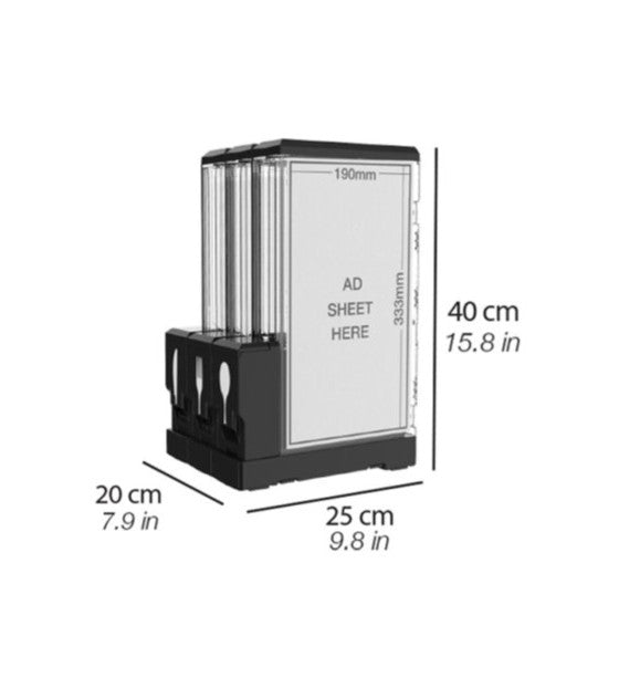 Dispenser Til Bestik L25xB20xH40cm Sort,1 stk