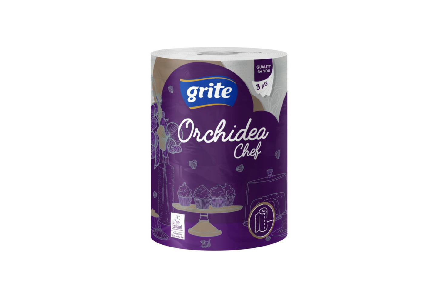 Køkkenrulle Maxi Orchidea 3-lag L41.4m Hvid,10 ps x 1 rl/sæk