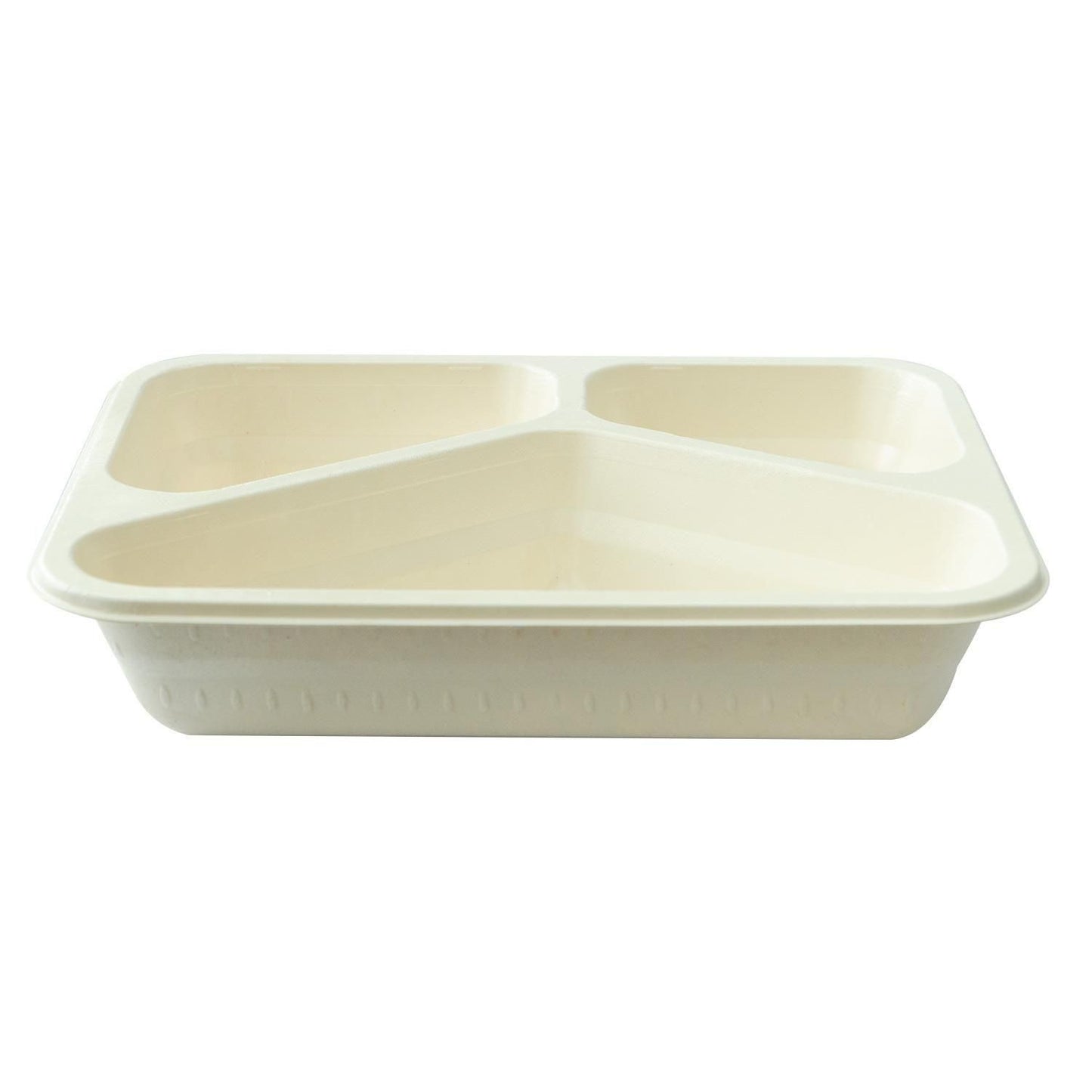 Bakke 3-rum Firkant 500/250/190ml L227xB178xH45mm Træfibermasse Hvid,2 ps x 84 stk/krt