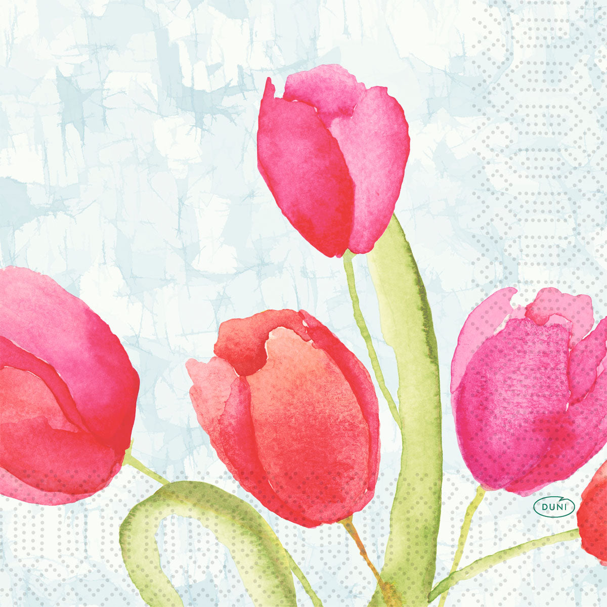 Serviet Duni 33 x 33 cm 3-Lag Painted Tulips,10 pk x 50 stk/krt