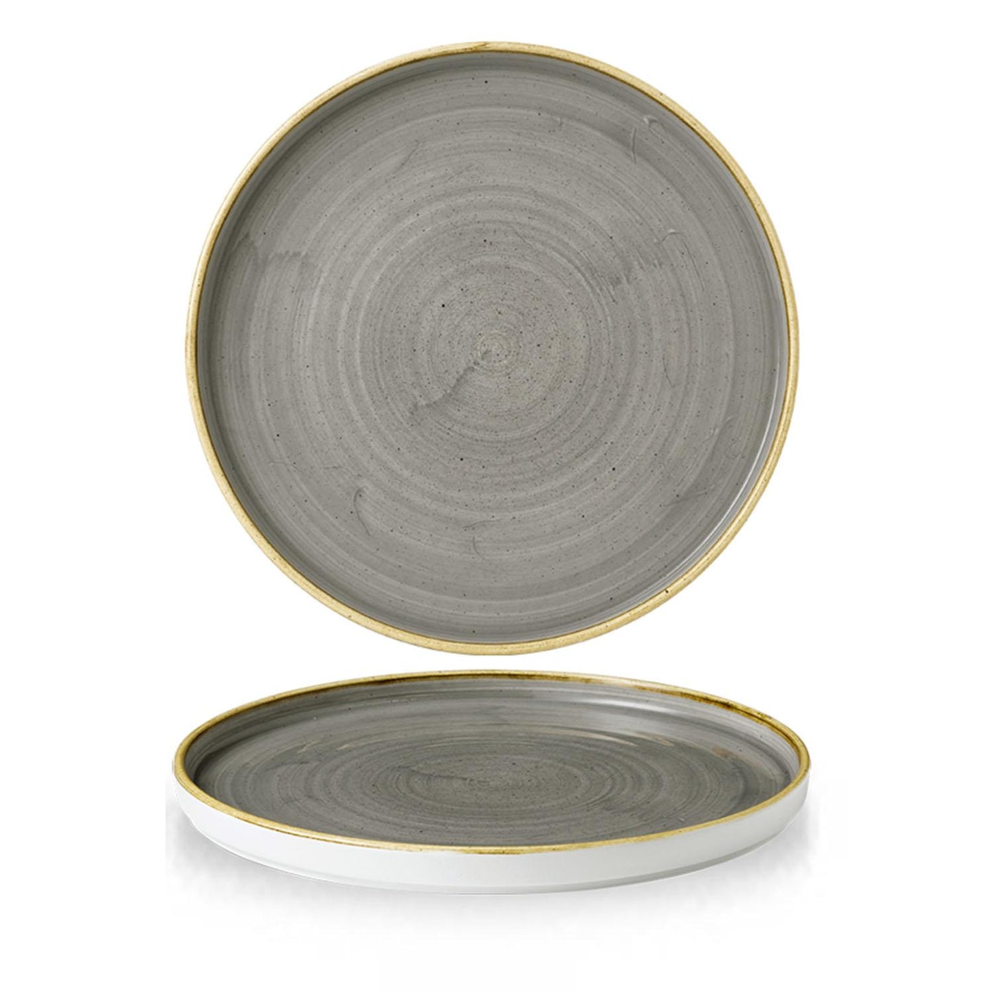 Tallerken Stonecast Ø15,7xH2cm Flad Med kant Porcelæn Grå,6 stk/krt