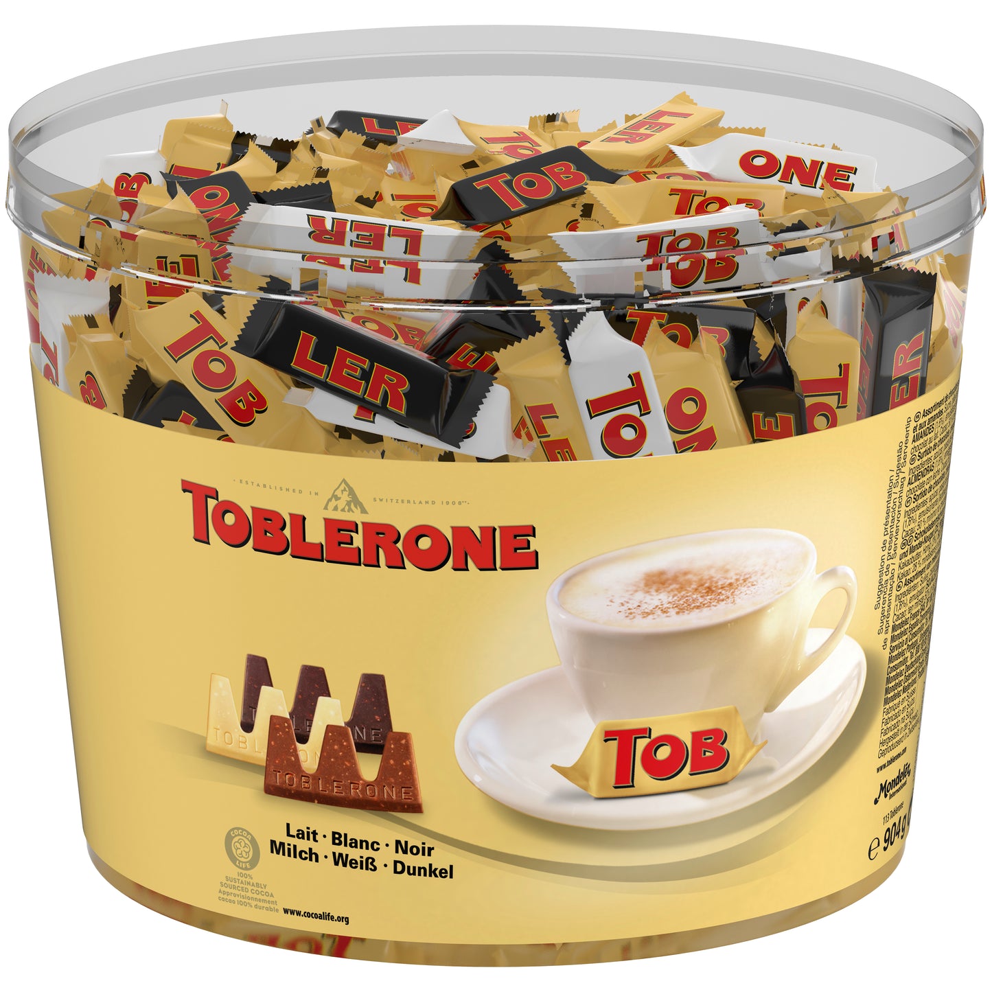 Chokolade Toblerone Tiny Mix Box 904g Mælk/Hvid/Mørk Ca. 113 stk,904 g/sp