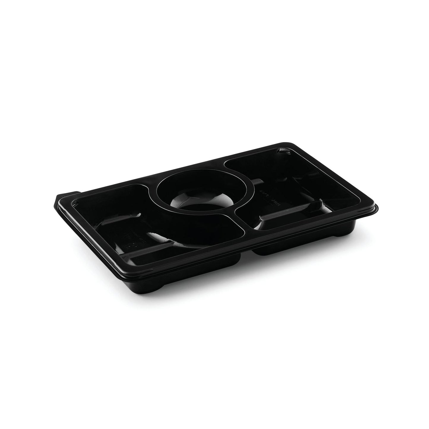Bakke Zen Tapas 3-rum Rektangulær 312/312/130ml L250xB166xH32mm RPET Sort,60 stk x 1 stk/ps