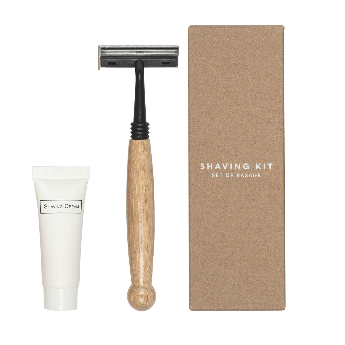 Barbersæt EcoGreen I papindpakning Med Skraber og Barbergel,100 stk/krt