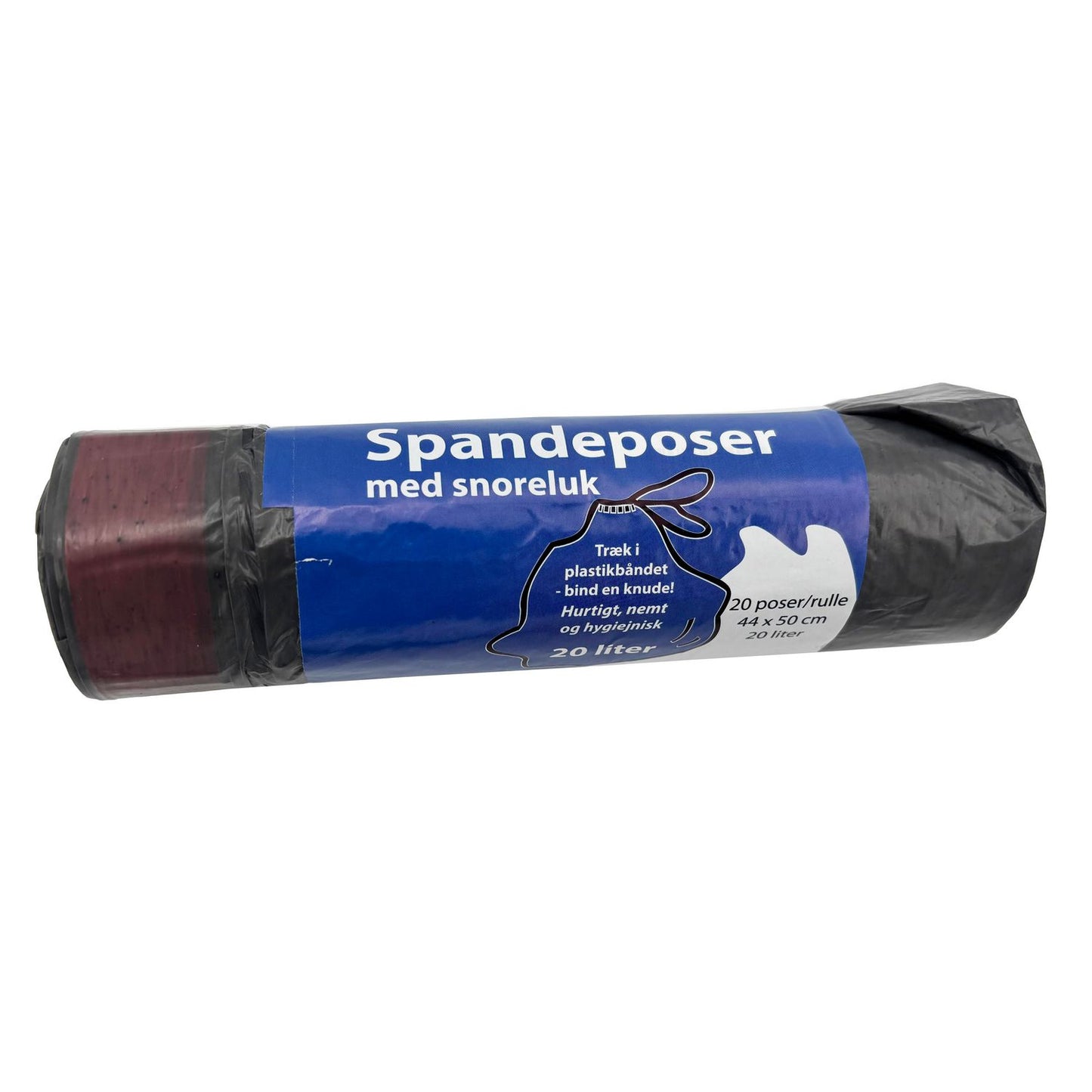 Spandepose 20ltr B440xL500mm 18my MDPE med Snoreluk Grå,20 stk/rl
